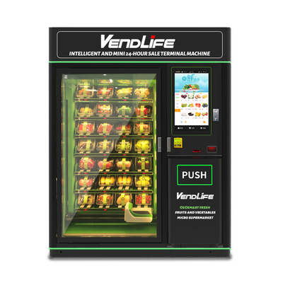 1800W Fresh Fruit Vending Machine , 27in Screen Salad Dispensing Machine